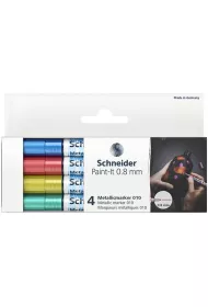 Schneider Marker akrylowy Paint-It Metallic (niebieski, czerowny, ��ty, zielony) 0.8 mm