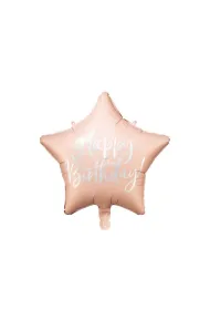 PartyDeco Balon foliowy Happy Birthday pudrowy r�owy 40cm