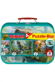 Puzzle 4w1 - Dinozaury w walizce (2x60 el. + 2x100 el.) Schmidt