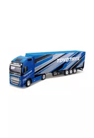Bburago model street fire haulers with trailer volvo fh16 globetrotter 750 xxl toyo tires 1:43