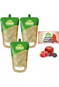 Purena Koncentrat kompotu owocowego truskawka-winia na 6l Zestaw 3 x 1 kg