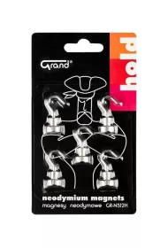 Magnesy neodymowe z haczykiem 12mm 5szt GRAND
