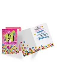 Kukartka Karnet PR-337 Urodziny 14 dziewczynka