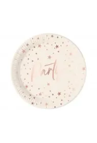 Godan Talerzyki papierowe Rose Gold Party 23cm 8 szt.