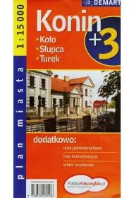 Plan miasta +3 Konin, Ko�o, S�upca, Turek 1:15 000