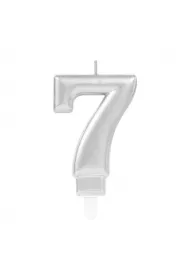 Amscan �wieczka cyferka 7 Sparkling Celebrations srebrna
