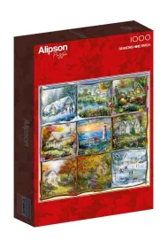 Puzzle 1000 el. Wszystkie pory roku- Chatki Alipson