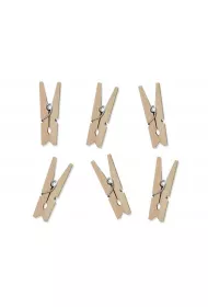 PartyDeco Klamerki drewniane naturalne drewno 10szt