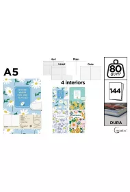 Cervantes Notatnik A5/144K magnes kwiaty MIX