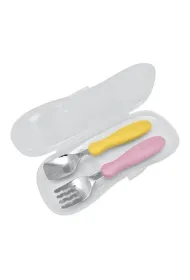 edisonMAMA Sztu�ce z etui mango/peach 2 el.