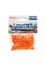 Brewis Koraliki do nawlekania + sznurek pomara�czowe 8mm, 16g