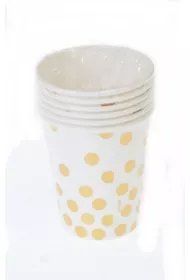 Godan Kubki papierowe w groszki 270ml 6 szt.