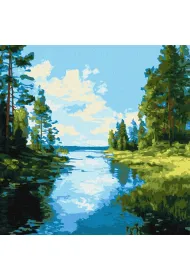 Ideyka Malowanie po numerach - Cie� i blask wody 40x40cm