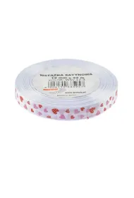 Brewis Wst��ka satynowa serca bia�a 12mm x 22m
