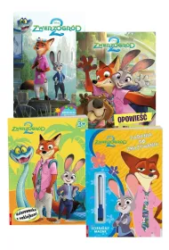 Pakiet: Zwierzogr�d 2. Biblioteczka przygody, Zwierzogr�d 2. Opowie�� filmowa, Zwierzogr�d 2. Kolorowanka z naklejkami, Disney Zwierzogr�d 2. Zadania do zmazywania