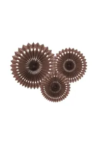 PartyDeco Rozety dekoracyjne br�zowe 20-30cm