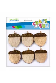 Craft with Fun Ozdoba drewniana samoprzylepne �o��dzie 6 szt.
