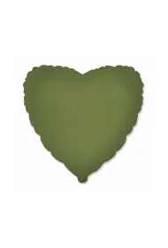 Godan Balon foliowy Serce matowe Olive Green 46cm