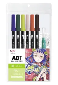 Tombow Zestaw Manga Wind 6 x ABT + wodny p�dzel