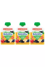 BoboVita Mus banan z jagodami i czarn porzeczk po 6 miesicu zestaw 3 x 80 g