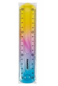 Linijka elastyczna t�czowa 15cm mix
