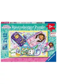Puzzle dla dzieci 2x12 Koci Domek Gabi Ravensburger