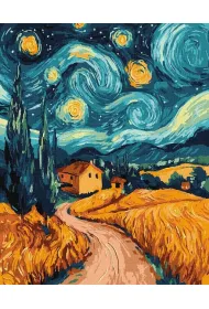 Ideyka Malowania po numerach - Ukrai�ska noc 40x50cm