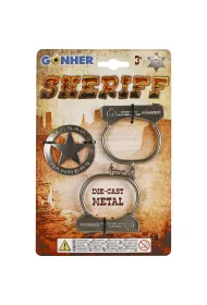 Kajdanki + metalowa odznaka szeryfa Gonher