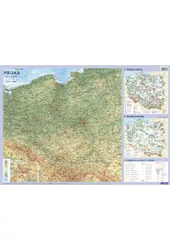 Polska. Mapa cienna fizyczno-administracyjna