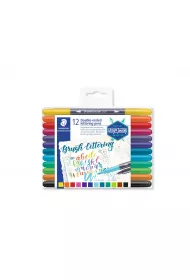 Staedtler Pisaki dwustronne Brush Lettering Design Journey, 1-6 i 0.5-0.8 mm 0.5-0.8 mm, 12 kolor�w