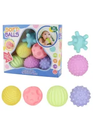 Pi�ki sensoryczne mi�kkie kolorowe 6 szt LeanToys