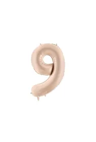 PartyDeco Balon foliowy cyfra 9 72cm c. be�