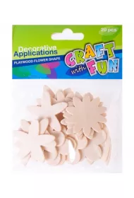 Craft with Fun Ozdoba drewniane kwiaty naturalne