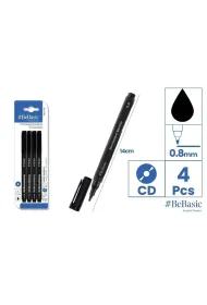 BeBasic Marker permanentny czarny 4 szt.