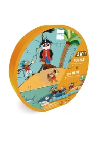 Puzzle 2w1 36 el. 2D i 3D Scenografia Piraci Scratch