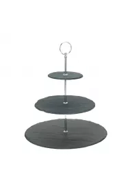 Excellent Houseware Patera kamienna 3 poziomowa z uchwytem