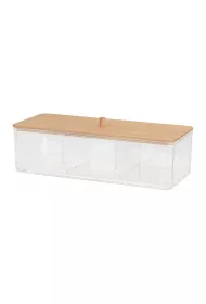Bathroom Solutions Pojemnik kosmetyczny z bambusow pokryw 23x9,5 cm