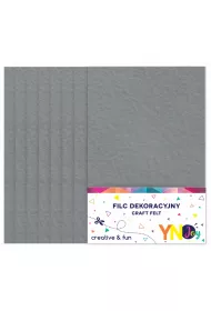 Interdruk Filc dekoracyjny A4 popielaty 8 szt.
