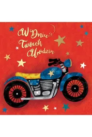 Kukartka Karnet kwadratowy DK-688 Urodziny m�skie, motor