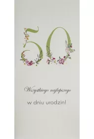 Karnet Urodziny 50 DL U18 - Kwiaty