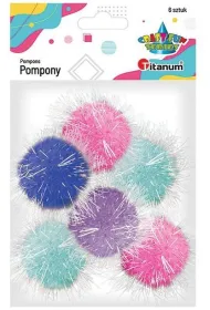 Titanum Pompony poliestrowe mix 4.5cm