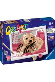 Malowanie po numerach CreArt - Piesek z kotkiem Ravensburger