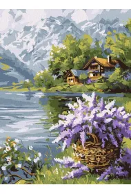 Ideyka Malowanie po numerach - Liliowy kosz 30x40cm