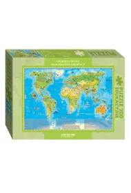 Puzzle 200 el. Mapa M�odego Odkrywcy - Zwierz�ta �wiata ArtGlob