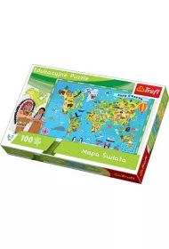 Puzzle 100 el. Mapa �wiata dla dzieci 15502 Trefl
