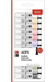 Marabu Farby akrylowe pastelowe 12ml 12 kolor�w