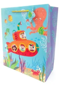 Fresh Torebka ozdobna matowa ��d� podwodna 26x32x12cm