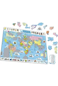 Puzzle 107 el. �wiat Mapa polityczna Larsen