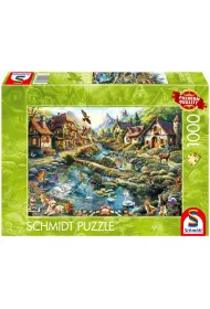 Puzzle PQ 1000 el. Wioska na skraju lasu Schmidt