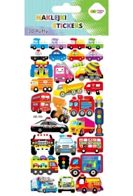 Happy Color Naklejki 3D PUFFY-Funny Vehicles 9.5x22 cm